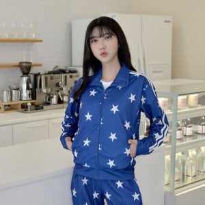 프린트 별 무늬 트레이닝복 캐주얼 별 무늬 세트 운동복 상하