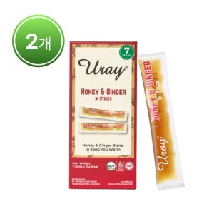 우라이 허니&진저 야생화꿀 스틱 7개입X2
