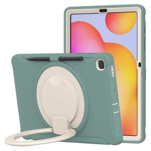 갤럭시탭 S6 라이트 케이스 범퍼 회전 마카롱 아머 에메랄드, 탭 S6 라이트
