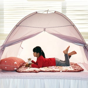 원터치 난방 수면텐트 실내 침대텐트 싱글 방한 보온 외풍차단