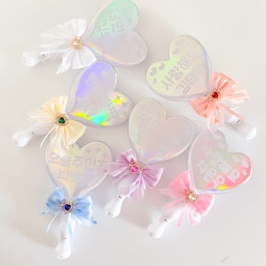 응원봉 제작 쉬폰 하트 LED 학예회 재롱잔치 콘서트 야광봉 응원도구 비비드파티