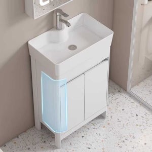 소형 세면대 하부장 거울 상부장 탑볼 개수대 카페 40x30아이보리(배수부속포함)