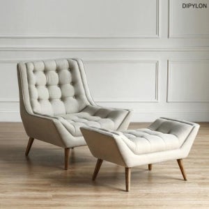 DIPYLON 1인용안락의자 싱글 체어 소파 풋스툴 세트