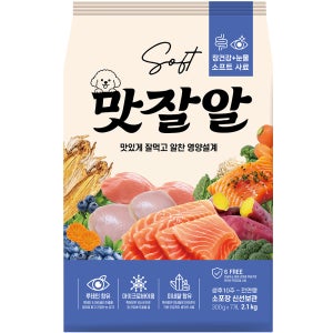 맛잘알 전연령 강아지 소프트사료 눈물 2.1kg 1개입