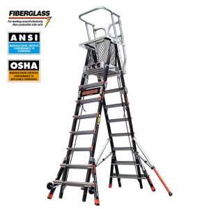 FRP CE-8F 비전도체 유리섬유 LS 8단 절연사다리 / 높이조절 가정용 산업용 비전도성