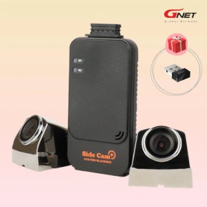 출장설치포함 지넷 사이드캠 사이드 블랙박스 측면전용 2채널 문콕 사각지대 사고 녹화 페달 크롬 32G