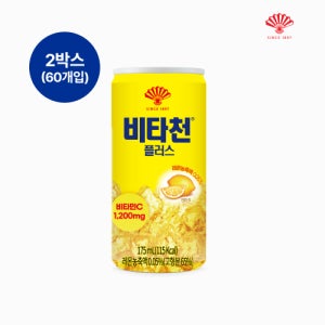동화약품 부채표 비타천 플러스 캔 드링크 비타민 음료 175ml 30개입, 2개