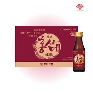 동화약품 부채표 홍삼골드 건강음료 100ml, 10개