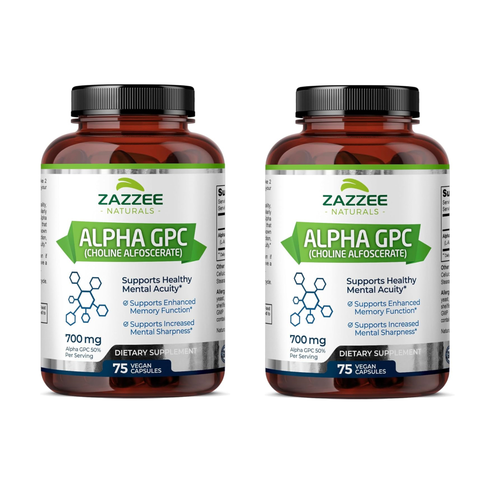 Zazzee <b>콜린알포세레이트</b> Alpha <b>gpc</b> 700mg 75캡슐 x2