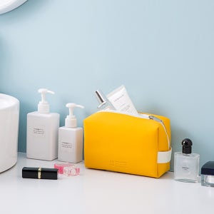 아도라블 방수파우치(옐로우) 사각 화장품파우치