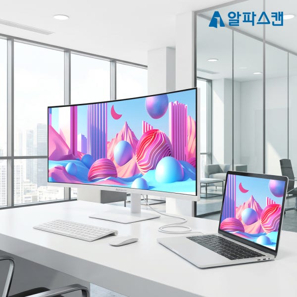 알파스캔 3425Q120W WQHD 딥 블랙 IPS 120 USB-C HDR 화이트 높낮이 무결점 모니터