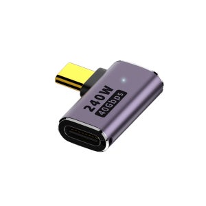 USB4 C타입 썬더볼트 3/4 꺽임 젠더 240W 40Gbps 8K 충전 YT-U4G07