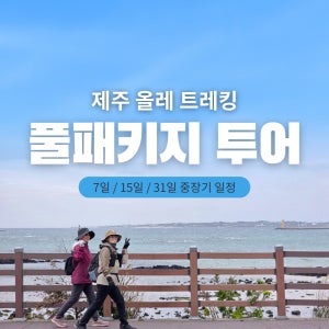 [제주 올레 투어] 7일, 15일, 31일 중장기 코스 체험 교통편, 숙식, 인솔자 포함