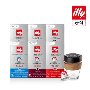 [일리공식몰][Welcome 2026] 네스프레소 호환 캡슐 x 10팩(100개입) 유리킵컵 세트