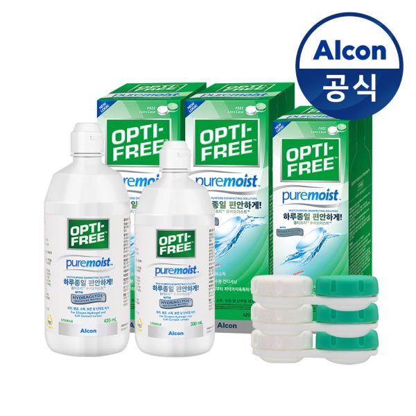 옵티프리 렌즈세척액 퓨어모이스트 420ml 2개 + 300ml 1개