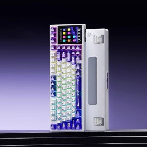 AULA L99 유무선 기계식 키보드 터치스크린 퍼플 캬라멜라떼축