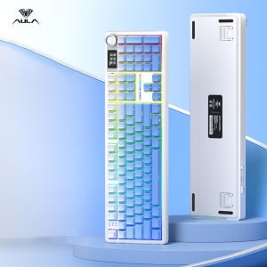 AULA F108 PRO 유무선 기계식 키보드 블루 측각 풍령축