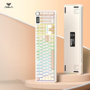 AULA F108 PRO 유무선 기계식 키보드 베이지 캬라멜라떼축