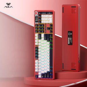 AULA F108 PRO 유무선 기계식 키보드 레드 풍령축