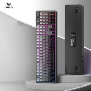 AULA F108 PRO 유무선 기계식 키보드 그레이 측각 캬라멜라떼축