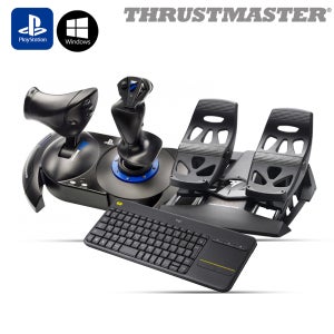 [MSFS2024 PS5 패키지]트러스트마스터 T.Flight Hotas4,TFRP 비행스틱,K400PLUS 키보드 패키지 (PS5.PS4.PC)