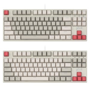 지클릭커 레트로 레드 슈퍼히어로 SPK87 저소음 풀 윤활 기계식 키보드 RB2