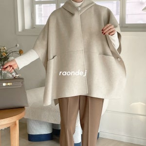 (S) 블룸 미쉘 핸드메이드 망토 케이프 코트