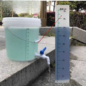 계량 양동이 눈금 건설현장 용기 투명 플라스틱
