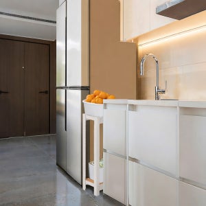 홈던트하우스 좁은 틈새선반 문뒤 책상 거실 다용도 조립식수납 800x300x750 2단