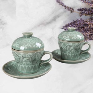 청자 운학 매병 손다기세트(2인구성)