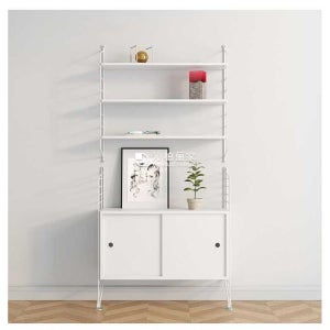 비초에 선반 스타일 벽장식장 북타워 미드센츄리 책장 1단 수납 2개 하단 선반