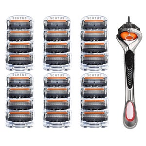 슈투스 질레트 호환용 면도날 신형 프로글라이드 퓨전파워 5중 면도날 세트 24입