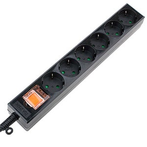 동양 메인스위치 멀티탭 블랙 멀티콘센트 통합스위치, 6구, 10m