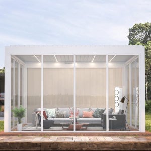 온실 시스템 파고라 3Mx3M 투명 유리 태양광 LED 아크릴 조립식 무료방문설치