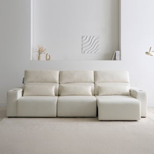 누보아 모션 슬라이드 무빙소파 코모도원단 전동 리클라이너 4인용소파