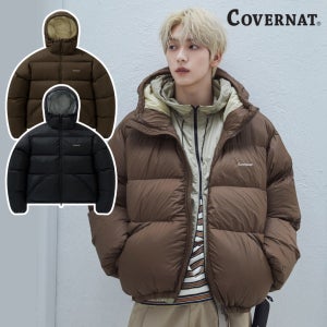 커버낫 숏패딩 남녀공용 오리털 후드패딩 보온점퍼