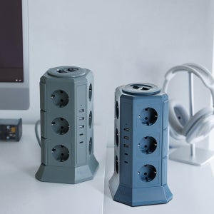 텔로 타워형 멀티탭 에디션 17구 12구 큐브 콘센트 고용량 2500w 아이큐샵