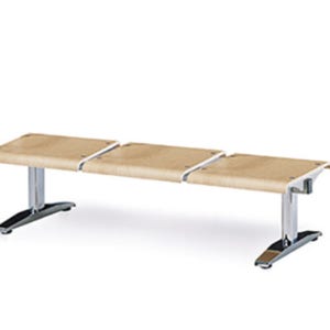 라운지 터미널 벤치형의자 병원 약국 우드로비장의자 C형등무 3인 WOL-315