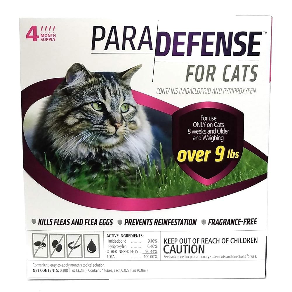 <b>파라</b> <b>디펜스</b> 10파운드 이상 고양이 애완동물 벼룩 방제 용품, 대형