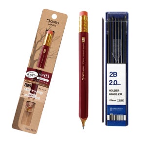 오토 목재 홀더샤프 2.0mm WN03 버건디 홀더심 세트