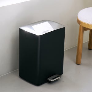 사각사각 페달 휴지통 20리터 쓰레기통 20L, 블랙
