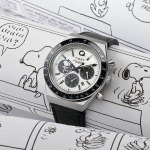 타이맥스 x 피너츠 Q TIMEX 크로노그래프 스누피 가죽시계 40mm TW2W68900