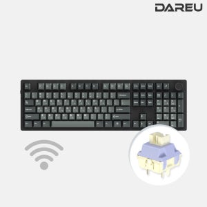 다얼유 EK106PRO 유 무선 기계식 키보드 풀배열 그레이블랙, 저소음 마쉬멜로축