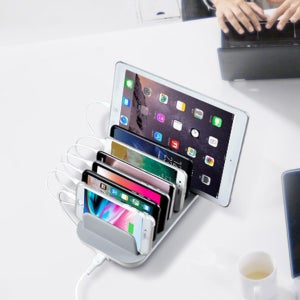 SOOPII 7포트 초고속 멀티충전기 휴대폰 패드 고속충전기 CS70 케이블7개 포함