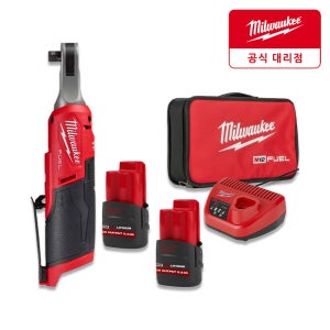 밀워키 M12 FHIR38-252B 2.5Ah 배터리2개 충전라쳇렌치3/8