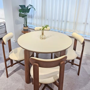 [플레르메종] 모아 원형 4인 원목 베이지 세라믹 식탁 테이블 1000 1100