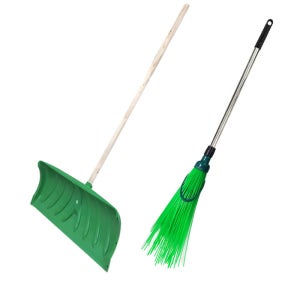 협동 넉가래+너트형 도로비 스텐자루116cm 세트 (제설도구 눈삽 축사청소)