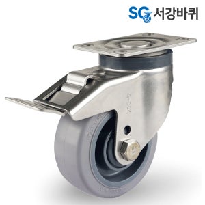 고급 스텐 중량 SPLM 75(3인치) 호텔 식당 고무 바퀴 캐스터 75mm 회전 브레이크