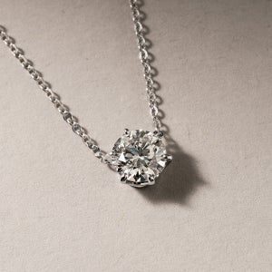 [파플] 2캐럿 6프롱 랩다이아몬드 목걸이 14K 18K