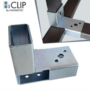 하이클립 사각파이프 조인트 45X75 스틸L형 직사각 파이프 연결 부속 브라켓 건축용 구조물 DIY